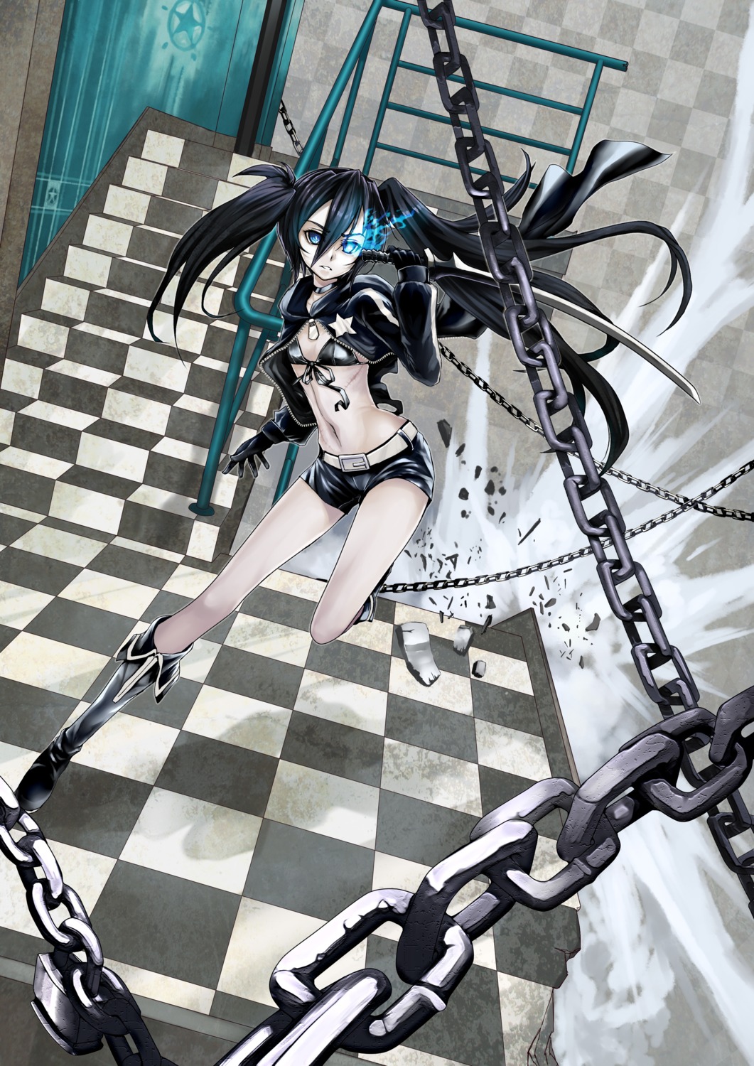 Realmbw Black Rock Shooter Vocaloid Black Rock Shooter Character Bikini Top Swimsuits 0063